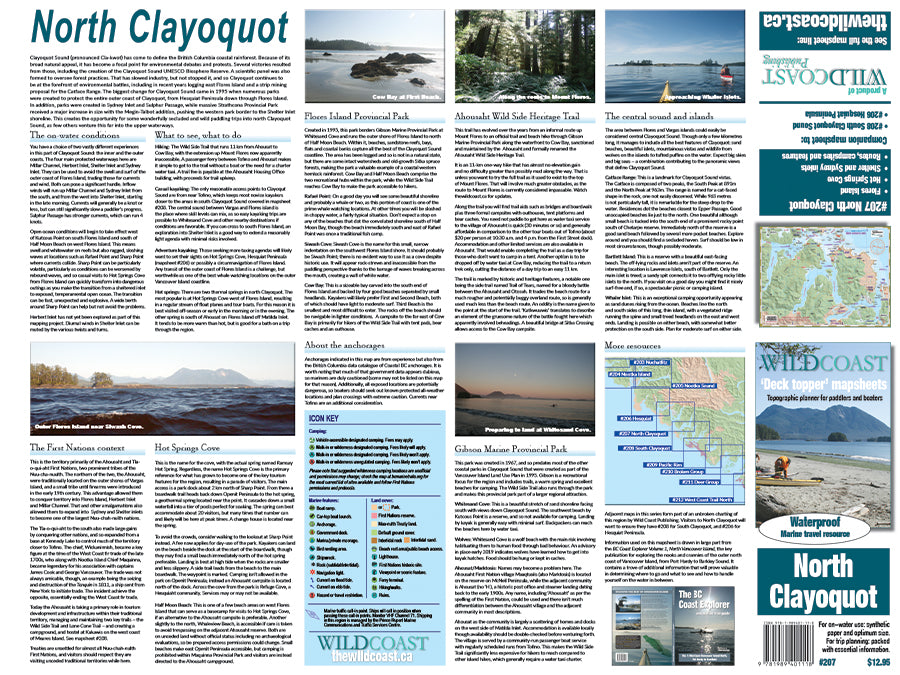 207 North Clayoquot Sound Kayaking and Boating Map