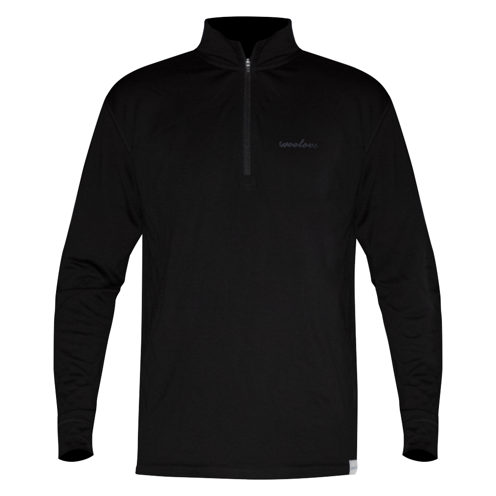 Men's 100% Merino Wool 1/4 Zip Baselayer Pullover 190 GSM - Midweight
