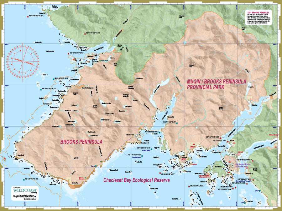 201 Brooks Peninsula Kayaking and Boating Map