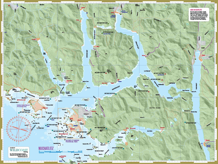 Nuchatlitz and Nootka kayaking map