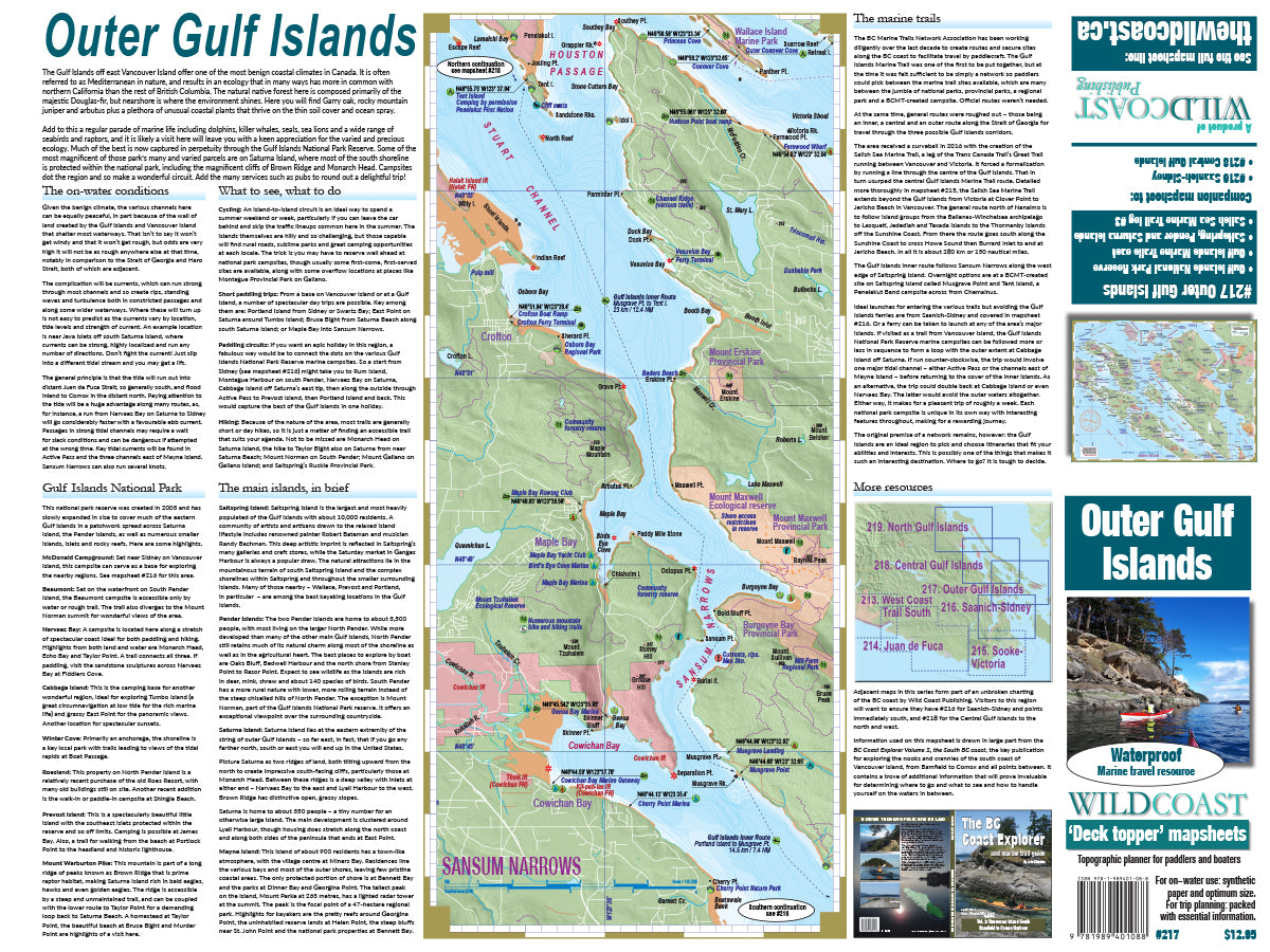 217 Outer Gulf Islands Kayaking and Boating Map