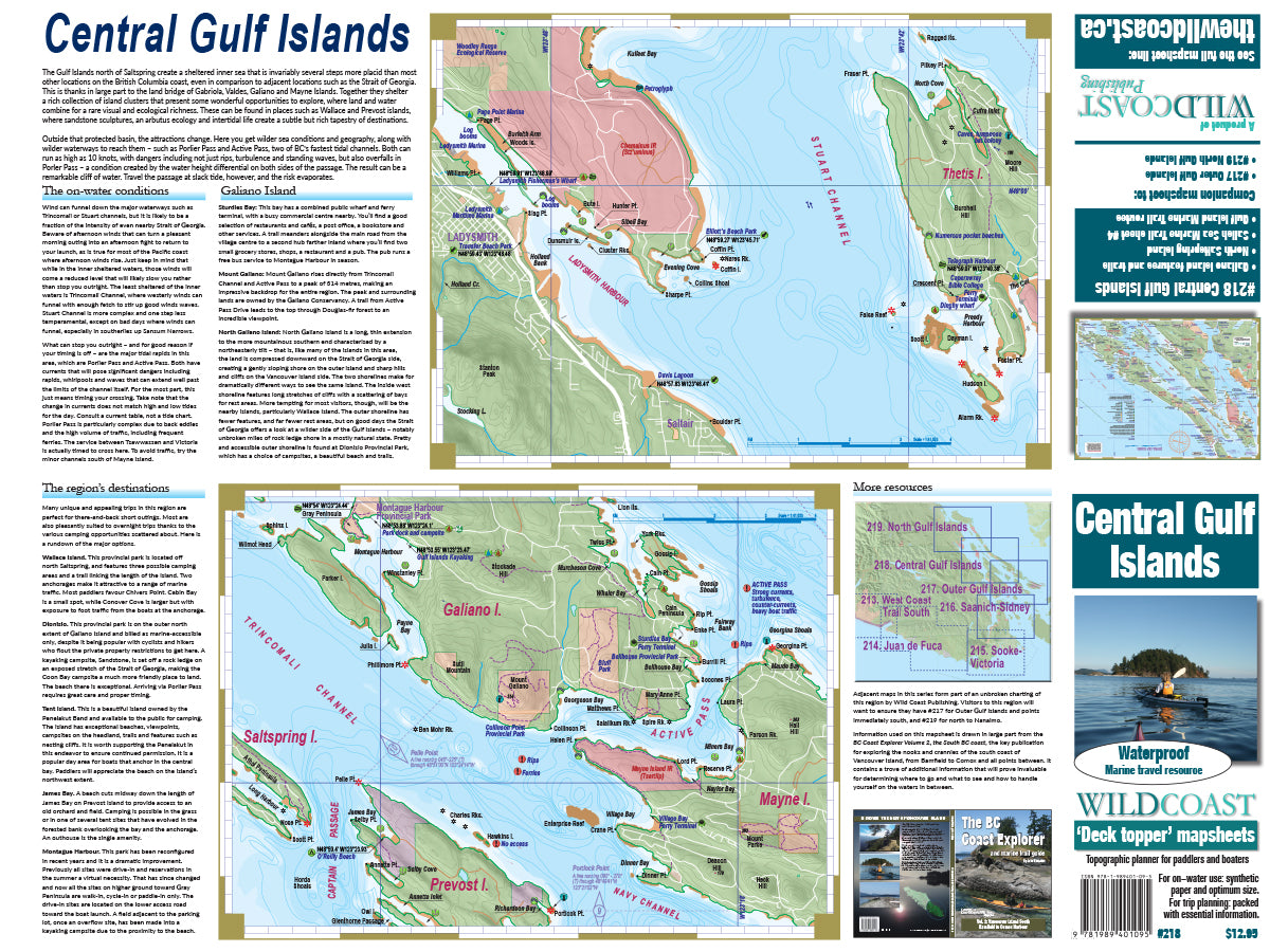218 Central Gulf Islands Kayaking and Boating Map
