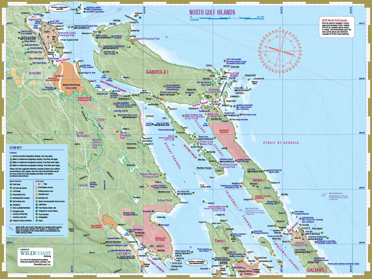 219 North Gulf Islands Kayaking and Boating Map