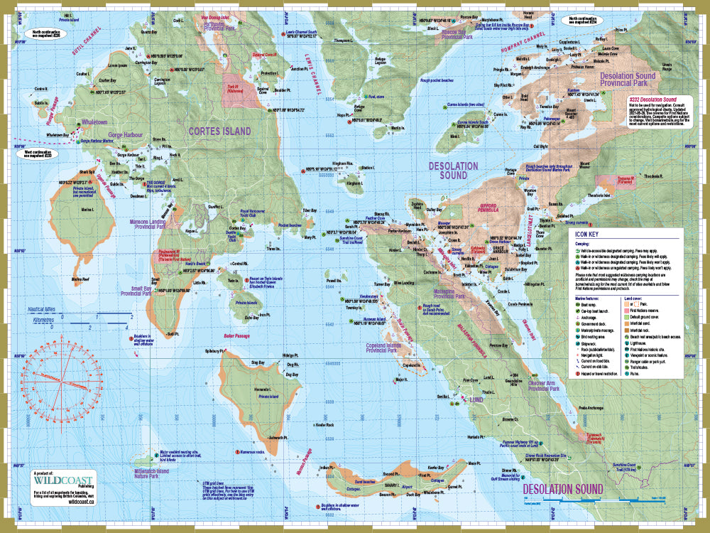 232 Desolation Sound Kayaking and Boating Map