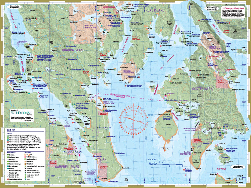 233 Discovery Islands South Kayaking and Boating Map