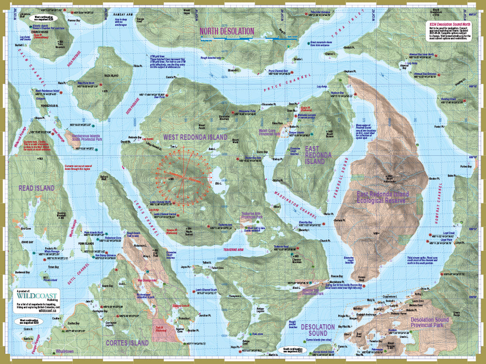 234 North Desolation Kayaking and Boating Map