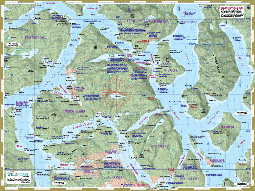 235 Discovery Islands North Kayaking and Boating Map