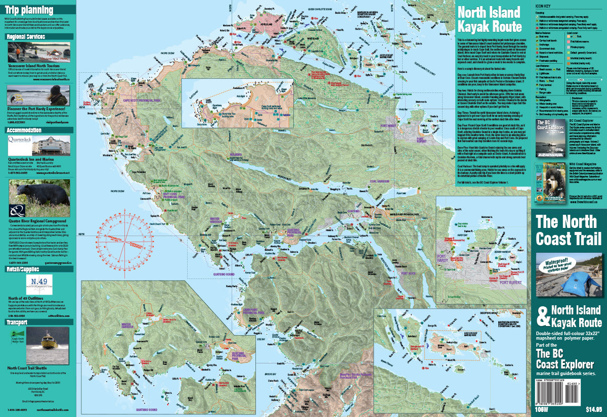 North Coast Trail and Cape Scott Marine Trail map